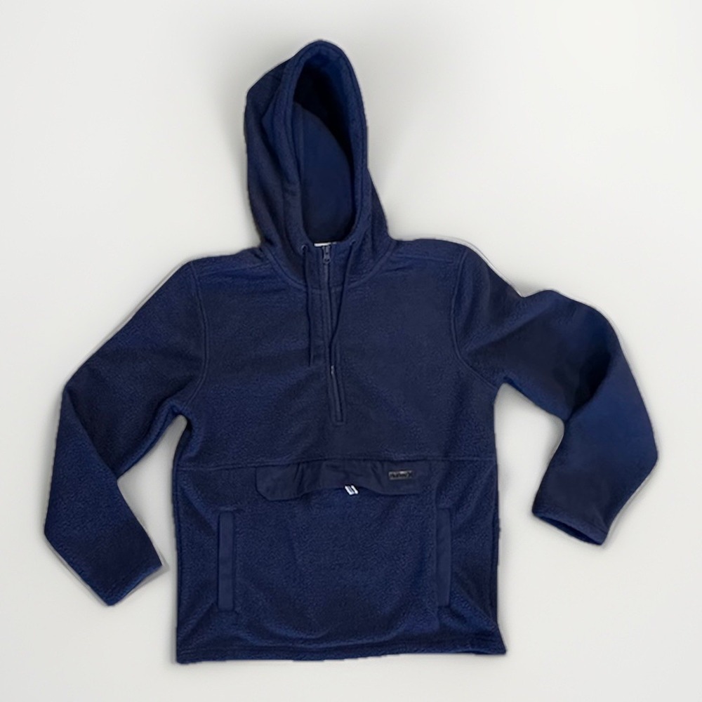 Hurley Men's Burrito Sherpa Anorak Sweatshirt, Midnight Aqua, Small, New
